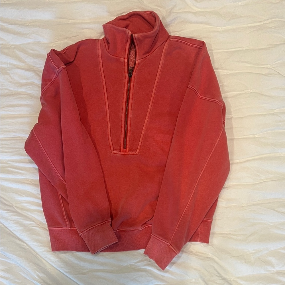 Women’s Red Quarter-Zip Pullover Sweater